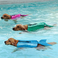 HKM-5861309 Pet Swimming Vest - Shark, Duck, & Mermaid Designs in Waterproof Nylon/Polyester