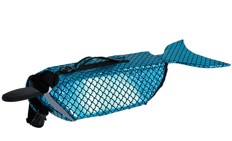 HKM-5861309 Pet Swimming Vest - Shark, Duck, & Mermaid Designs in Waterproof Nylon/Polyester