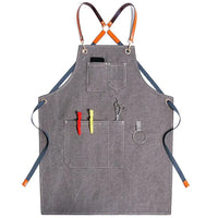 HKM-586195 Canvas Kitchen Apron with Custom Logo, Eco-Friendly Workwear for Hair Stylists and Art Painting