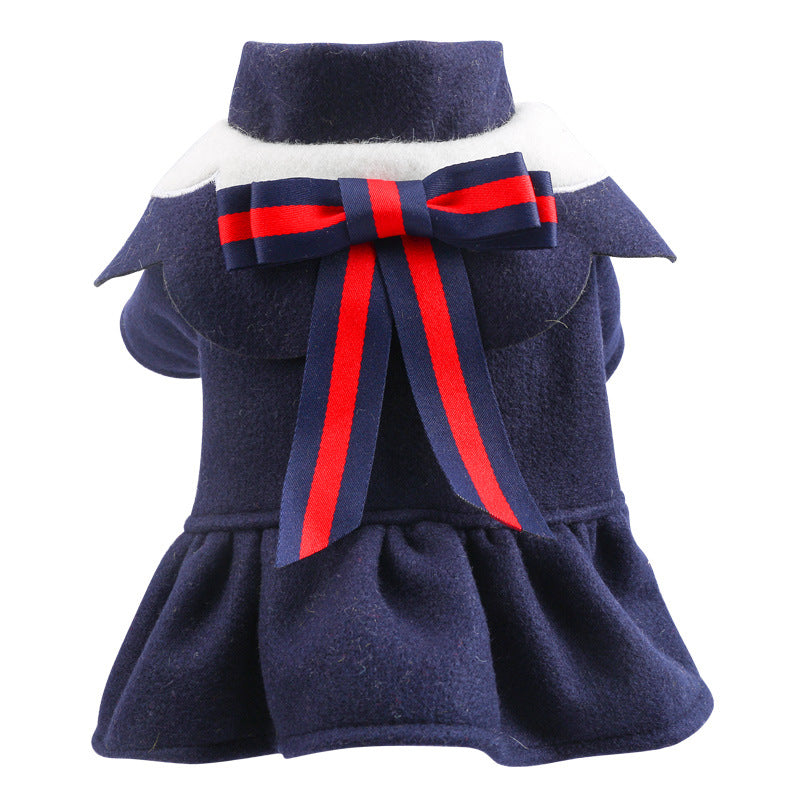 HKM-5862973 Autumn and Winter Woolen Skirt for Cats and Dogs in British Style