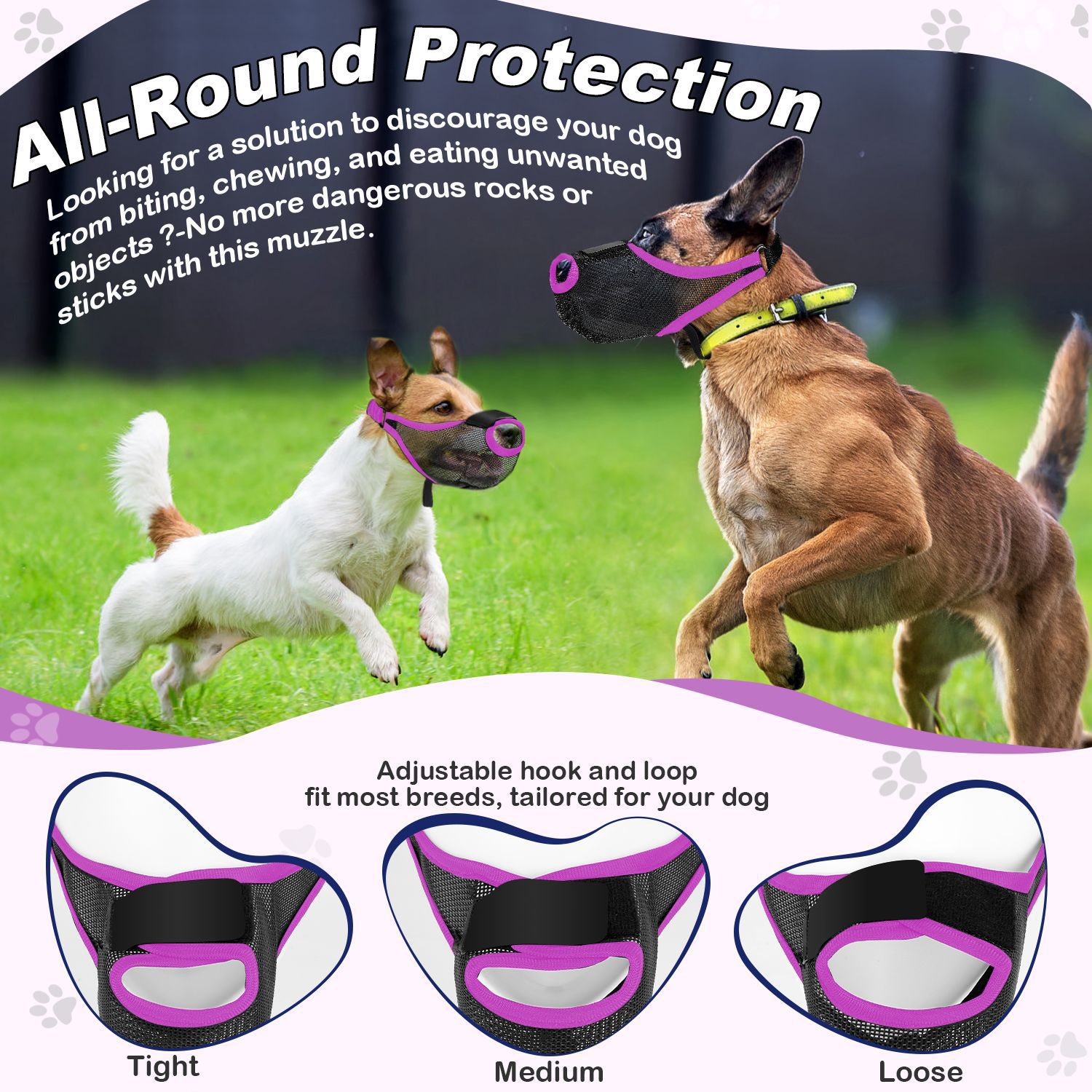 HKM-5863997 Breathable Mesh Dog Muzzle to Prevent Eating, Barking, and Biting