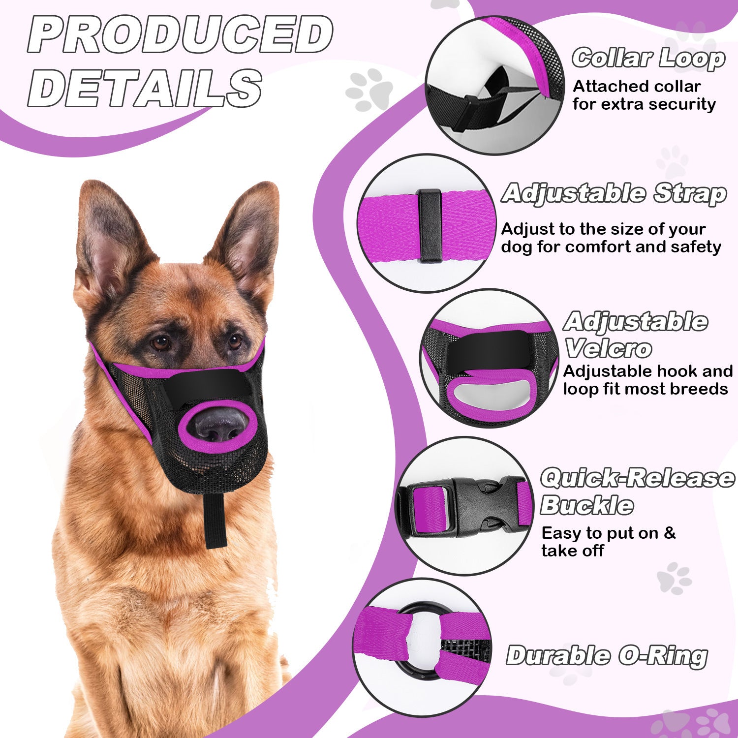 HKM-5863997 Breathable Mesh Dog Muzzle to Prevent Eating, Barking, and Biting