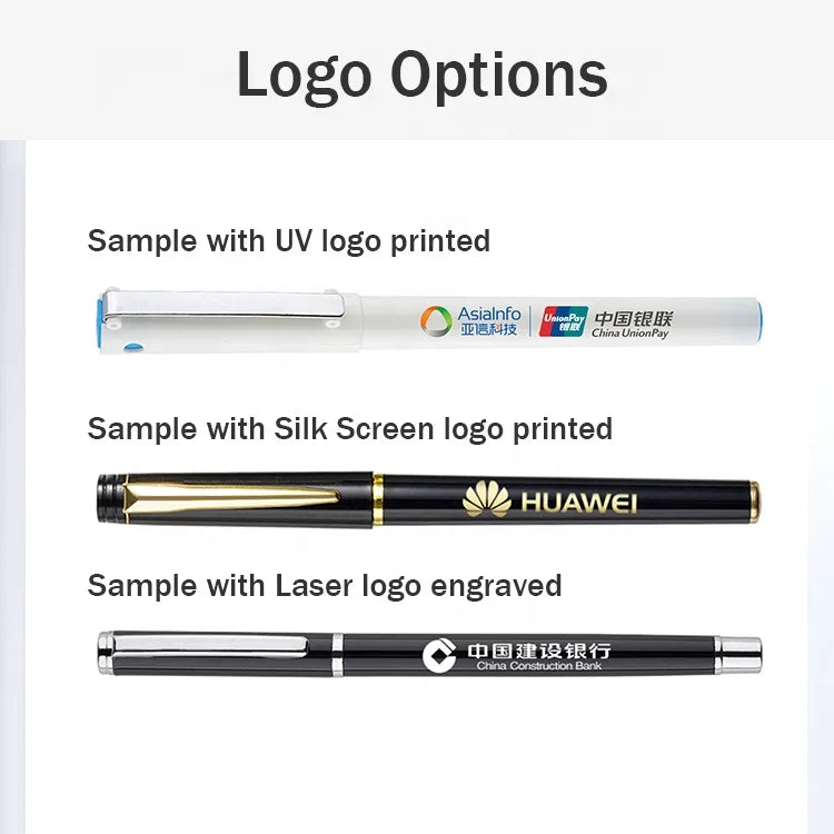 HKM-586451 Sleek Black Gel Pens Set with Matt Frosted Finish for Custom Logo Printing