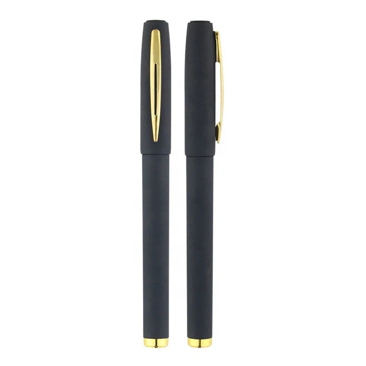 HKM-586451 Sleek Black Gel Pens Set with Matt Frosted Finish for Custom Logo Printing