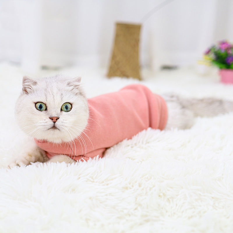 HKM-5864893 Warm Rabbit Plush Sweater for Hairless Cats - Lightweight Leisure Wear in Light Brown, Blue, Pink, Sizes S, M, L