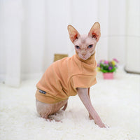 HKM-5864893 Warm Rabbit Plush Sweater for Hairless Cats - Lightweight Leisure Wear in Light Brown, Blue, Pink, Sizes S, M, L