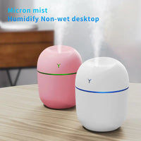 HKM-586515 220ml Ultrasonic Mini Humidifier and Aroma Oil Diffuser with USB and Colourful Night Light for Home and Car