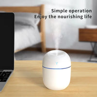 HKM-586515 220ml Ultrasonic Mini Humidifier and Aroma Oil Diffuser with USB and Colourful Night Light for Home and Car