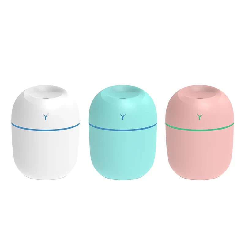 HKM-586515 220ml Ultrasonic Mini Humidifier and Aroma Oil Diffuser with USB and Colourful Night Light for Home and Car
