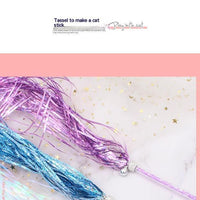 HKM-5865533 Colorful Ringing Paper Tassel Cat Teaser Toy - 26-40 cm Long Acrylic Stick