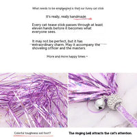 HKM-5865533 Colorful Ringing Paper Tassel Cat Teaser Toy - 26-40 cm Long Acrylic Stick