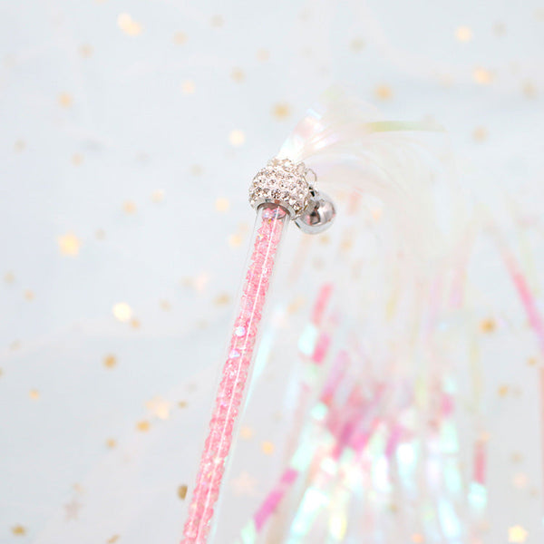 HKM-5865533 Colorful Ringing Paper Tassel Cat Teaser Toy - 26-40 cm Long Acrylic Stick