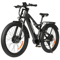 HKM-586643 Dual Motor Full Suspension 3.0'' Fat Tire Electric Mountain Bike - 48V, 7-Speed, 60km Range