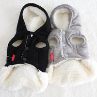 HKM-5867069 Cozy Three-Dimensional Rabbit Wool Coat for Dogs - Casual Cotton Pet Jacket in Gray and Black