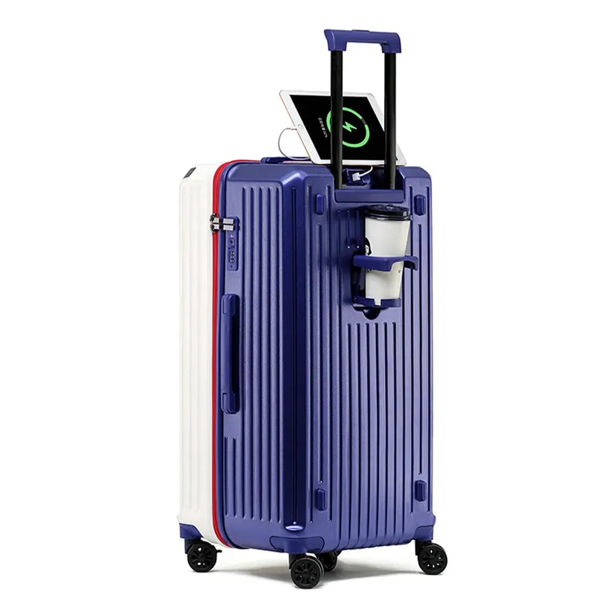HKM-586707 Large Capacity Luggage Suitcase with USB Charging Port for Travel Convenience
