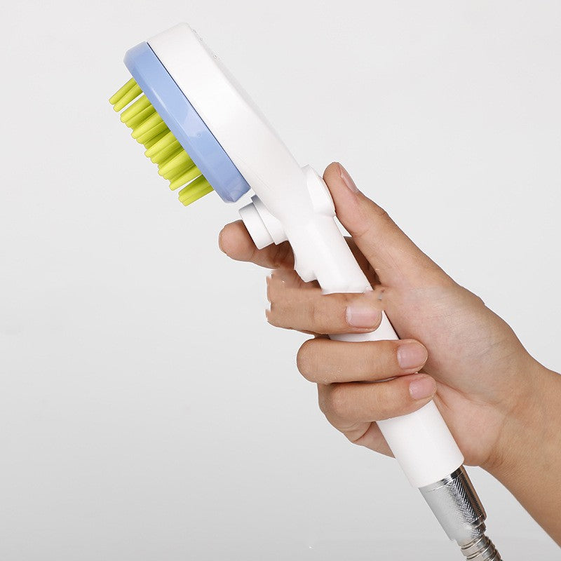 HKM-5868349 Pet Bath and Massage Brush with Shower Head for Cats and Dogs - Gray, Blue, Green