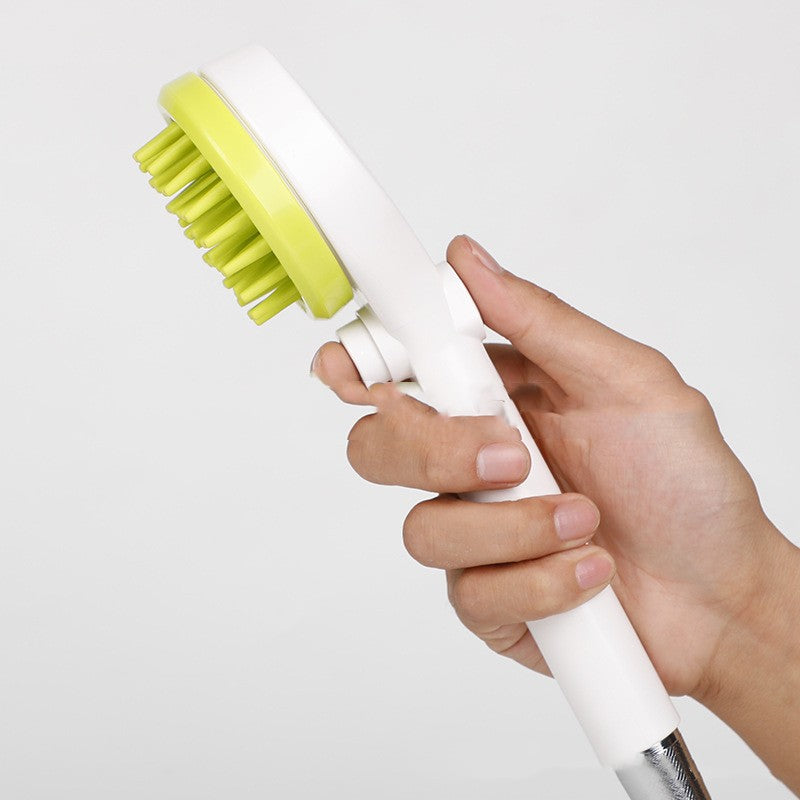 HKM-5868349 Pet Bath and Massage Brush with Shower Head for Cats and Dogs - Gray, Blue, Green