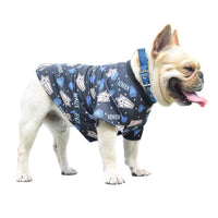 HKM-5868861 Meteor Print Pet Clothing for Small Dogs - Blue Polyester Two-Legged Apparel