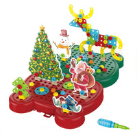 HKM-586899 Christmas Themed Educational DIY Nut Building Blocks Set for Kids 3D Puzzle Assembly Toy