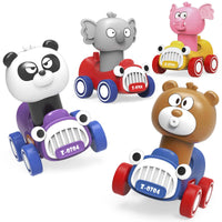 HKM-586963 Press and Go Cute Cartoon Animal Mini Cars with 360 Degree Rotating Heads for Kids Ages 2-13