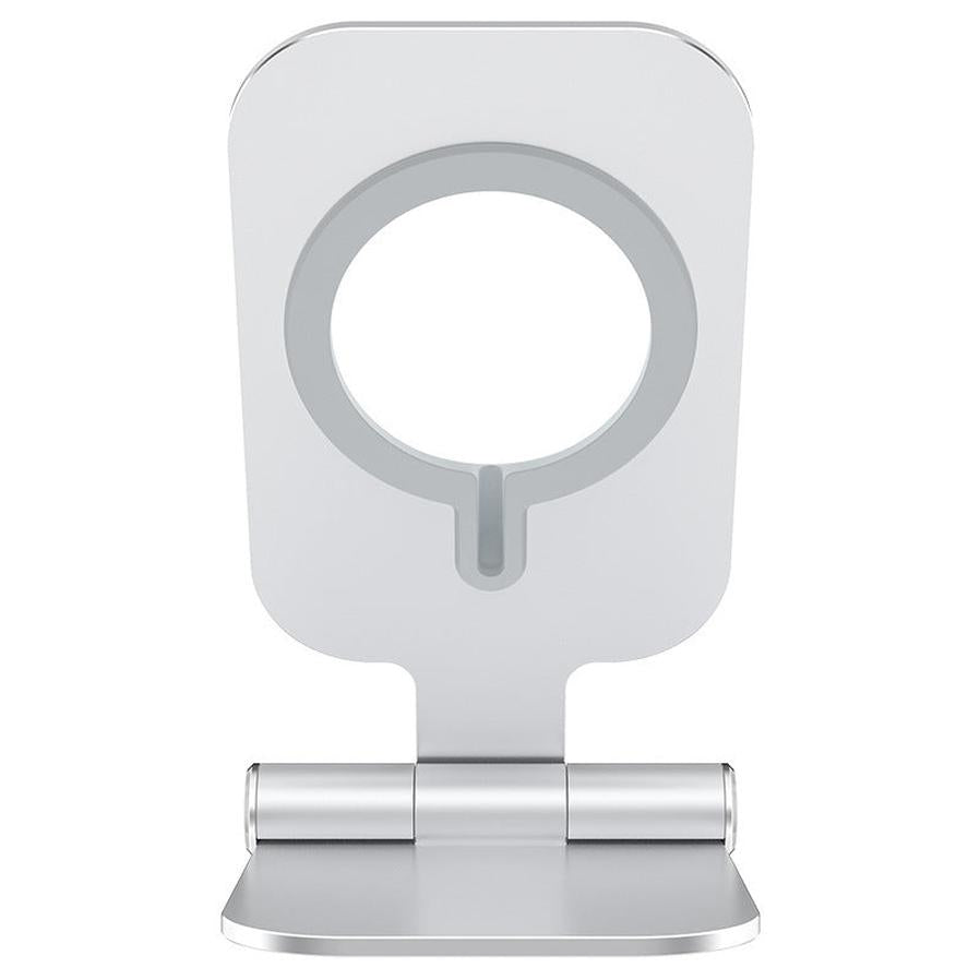 HKM-587027 Foldable Aluminium Alloy Phone Stand with Magnetic Wireless Fast Charging for iPhone 12 Mini/12 Pro Max