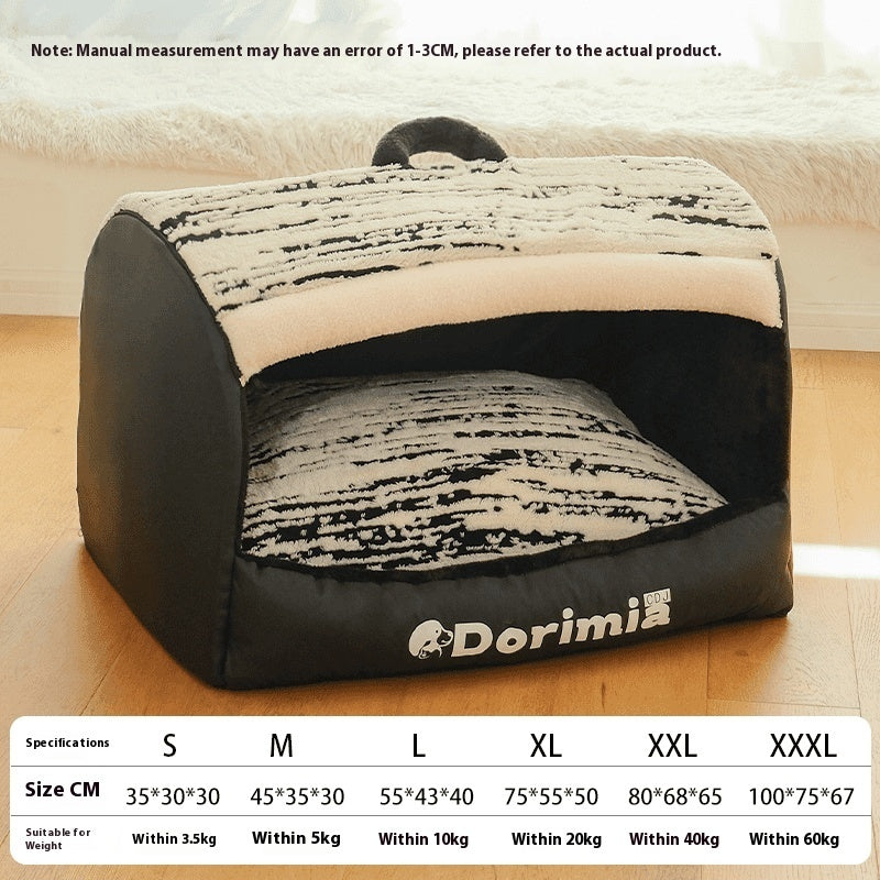 HKM-5870525 Comfortable Closed Kennel for Small to Large Pets - Warm Removable Washable Design
