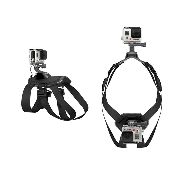 HKM-5870653 Dog Chest and Back Harness for GoPro Camera - Adjustable and Water-Washable Pet Mount