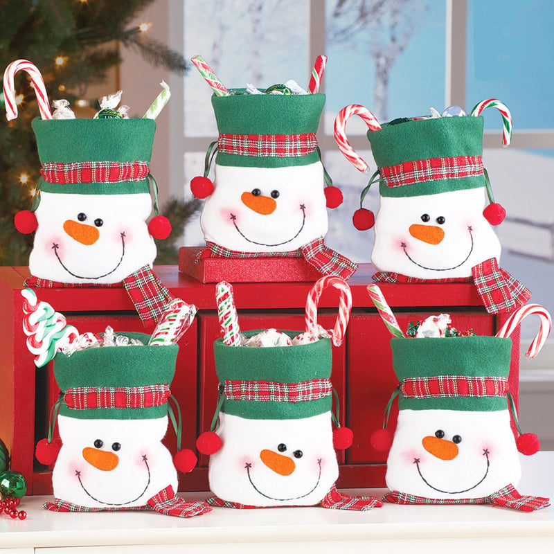 HKM-587091 Christmas Snowman Candy Bag - Cloth Gift Bag, 25X16CM