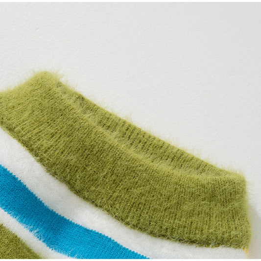HKM-5871037 Cozy Colorful Striped Sweater for Large Dogs ¨C Ideal for Autumn & Winter