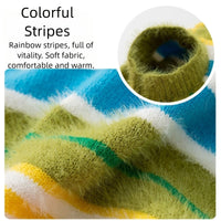 HKM-5871037 Cozy Colorful Striped Sweater for Large Dogs ¨C Ideal for Autumn & Winter