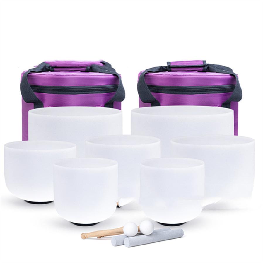 HKM-587155 8-Inch Quartz Sound Bowl for Meditation and Ritual Use with Percussion Rod and Washer