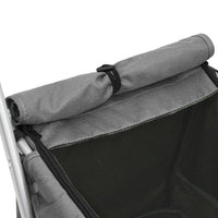 HKM-5871933 Foldable Pet Stroller with Sun Canopy in Gray, Made of 300D Linen Fabric, Suitable for Dogs and Cats, Maximum Load 15 kg