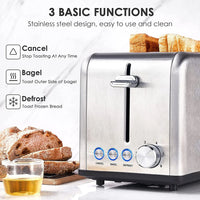 HKM-587219 Woodgrain Design 2-Slice Stainless Steel Electric Waffle and Bread Toaster with Grill