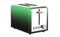 HKM-587219 Woodgrain Design 2-Slice Stainless Steel Electric Waffle and Bread Toaster with Grill