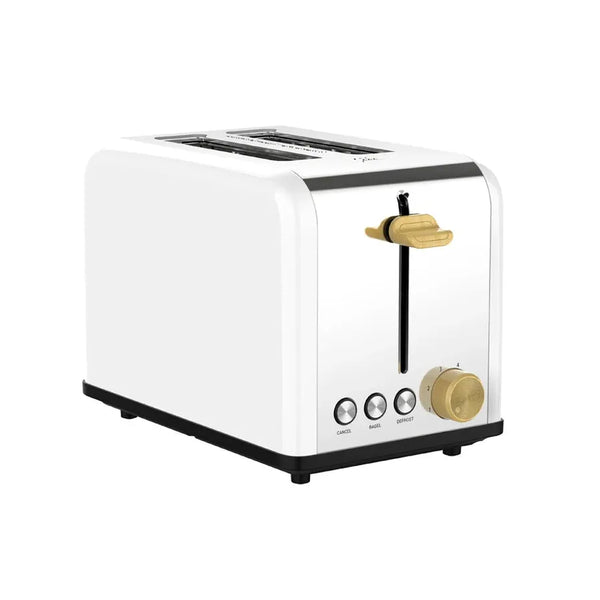 HKM-587219 Woodgrain Design 2-Slice Stainless Steel Electric Waffle and Bread Toaster with Grill