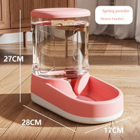 HKM-5872317 Automatic Pet Water Fountain and Feeder - Plastic Cat and Dog Tableware in Gray, Blue, and Pink