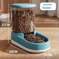 HKM-5872317 Automatic Pet Water Fountain and Feeder - Plastic Cat and Dog Tableware in Gray, Blue, and Pink