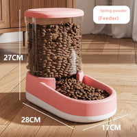 HKM-5872317 Automatic Pet Water Fountain and Feeder - Plastic Cat and Dog Tableware in Gray, Blue, and Pink