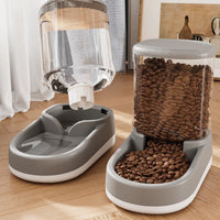 HKM-5872317 Automatic Pet Water Fountain and Feeder - Plastic Cat and Dog Tableware in Gray, Blue, and Pink