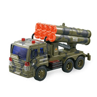 HKM-587283 Military Toy Truck Model with Sounds and Lights - Friction Car for Kids Age 2-7, 1:16 Scale, Durable Plastic