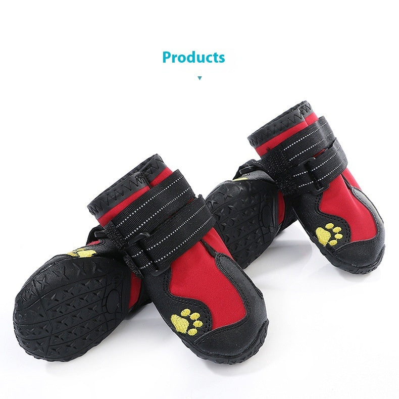 HKM-5873085 Waterproof and Breathable Dog Booties - Non-Slip, Warm, Wear-Resistant - Set of Four