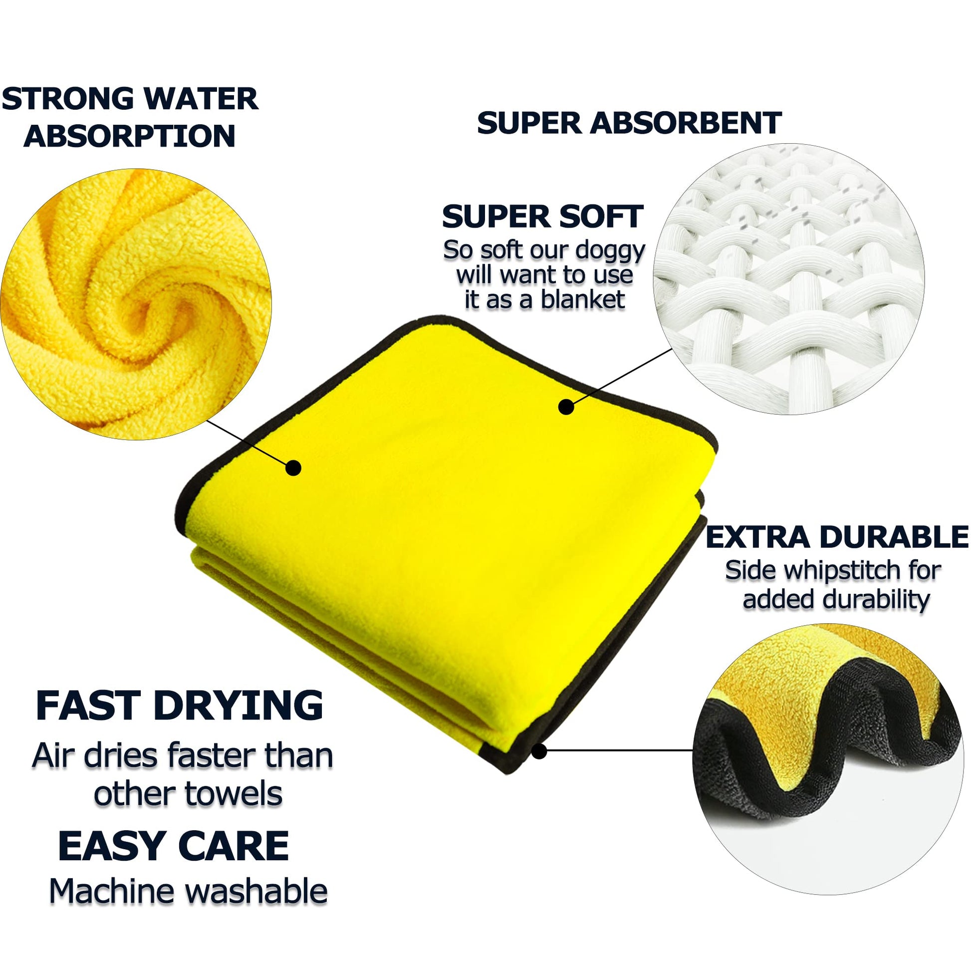 HKM-5873725 Quick-Drying Super Absorbent Microfiber Dog and Cat Towels in Various Sizes