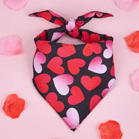 HKM-5873853 Dog Scarf with Letter Pattern - Saliva Towel in Black, Pink, Red, Multicolor, Sizes S, M, L