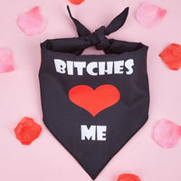 HKM-5873853 Dog Scarf with Letter Pattern - Saliva Towel in Black, Pink, Red, Multicolor, Sizes S, M, L