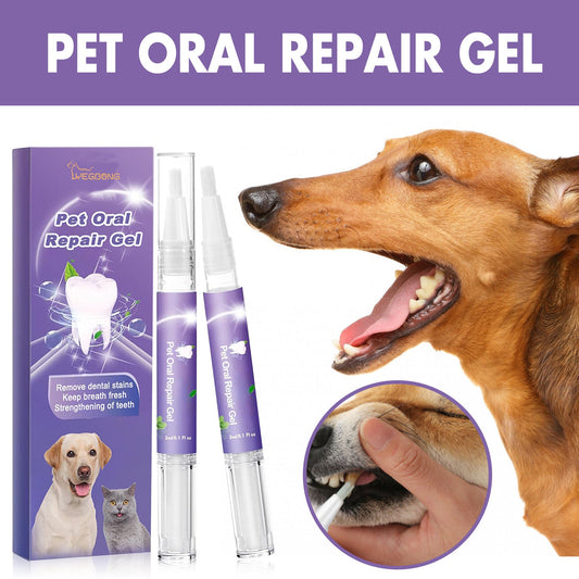 HKM-5874109 Pet Mouth Repair Gel Cleaner - 3ml x 2 Pack for Daily Oral Care
