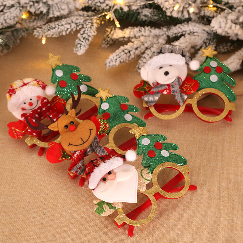 HKM-587603 Christmas Cartoon Themed Decoration Glasses for Children - Santa, Snowman, Deer, Bear Designs