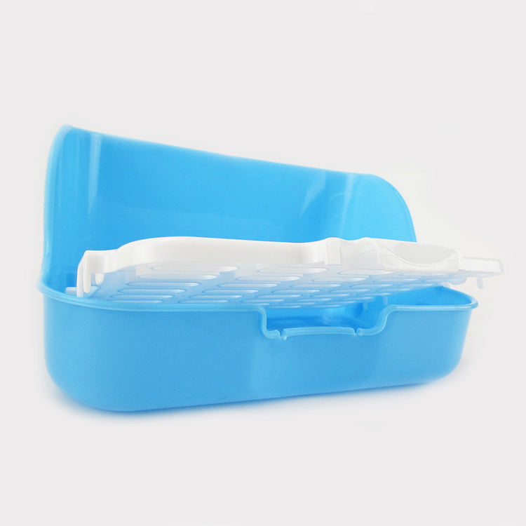 HKM-5877693 Large Rabbit Square Toilet for Pet Care - Available in Blue, Pink, and Yellow