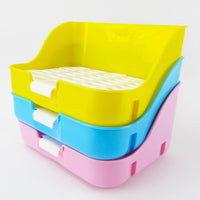 HKM-5877693 Large Rabbit Square Toilet for Pet Care - Available in Blue, Pink, and Yellow