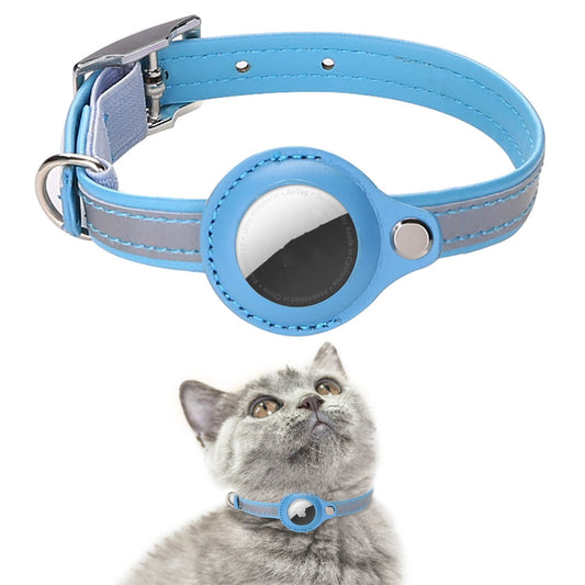 HKM-5878205 Pet Training Positioning Collar with Protective Cover for AirTag - Adjustable Sizes in Blue, Pink, Purple, and Black