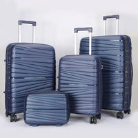 HKM-587859 4-Piece Luggage Set with Spinner Wheels, Durable PP Storage Trolley Cases in 14, 20, 24, and 28 Inch Sizes